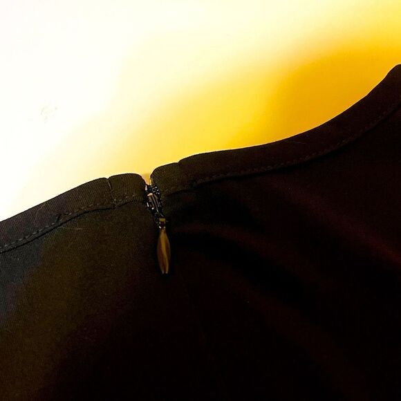 Michael KORS Fit & Flare A-line Pleat Bottom Short Sleeve Mini Black Dress S/P - Picture 7 of 14